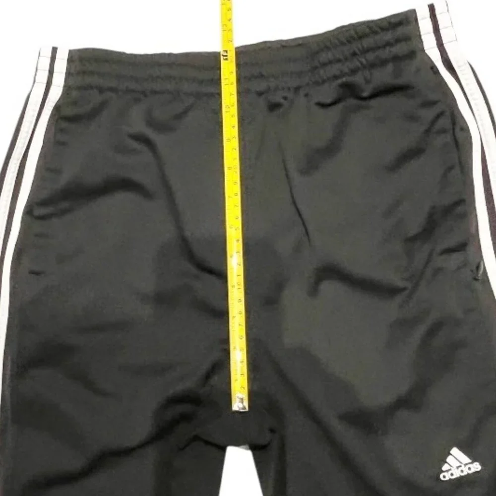 Adidas Size Youth Large Track Pants Sweatpants Black w/ White 3 Stripes